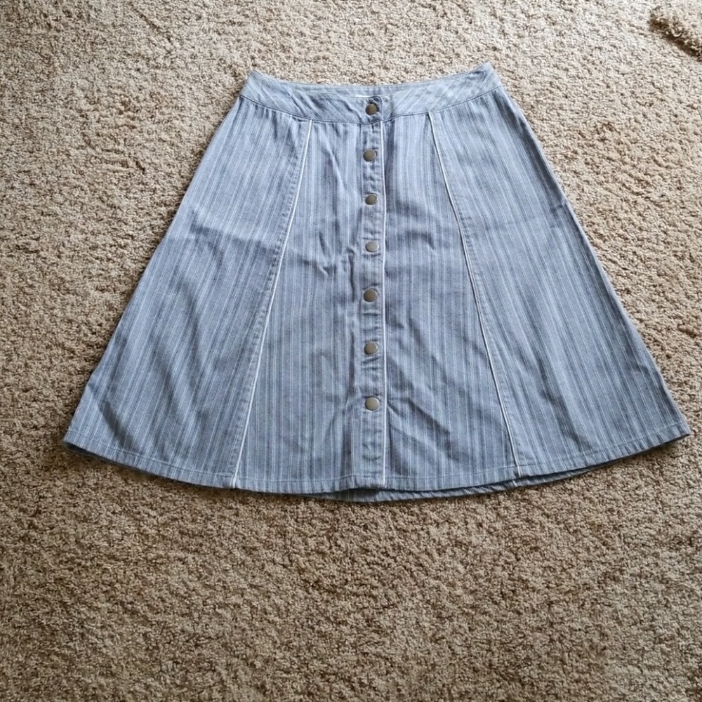Striped blue and white cotton skirt